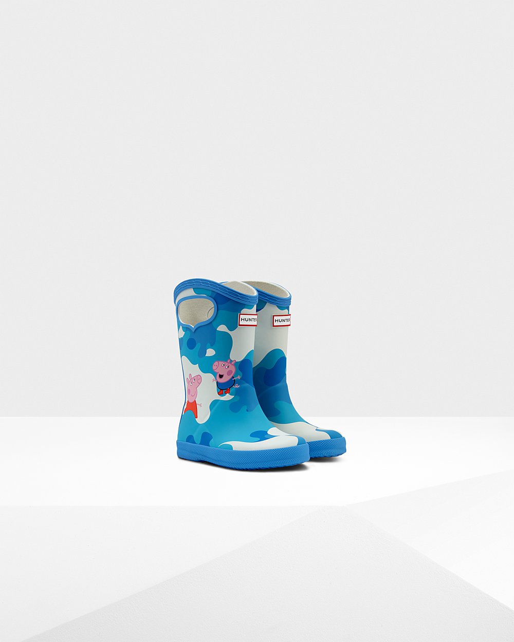 Kids Rain Boots - Hunter Original First Peppa Pig Grab Handle (52YXSDVBM) - Blue